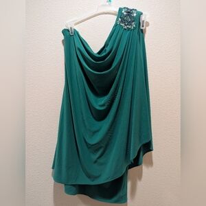 Emerald Green Women's One Shoulder Sequined Formal Dress (14)